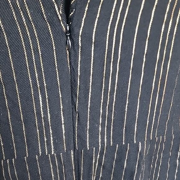Express Black/Gold Blouse, Tie Front, Keyhole Opening, Medium - Picture 8 of 8